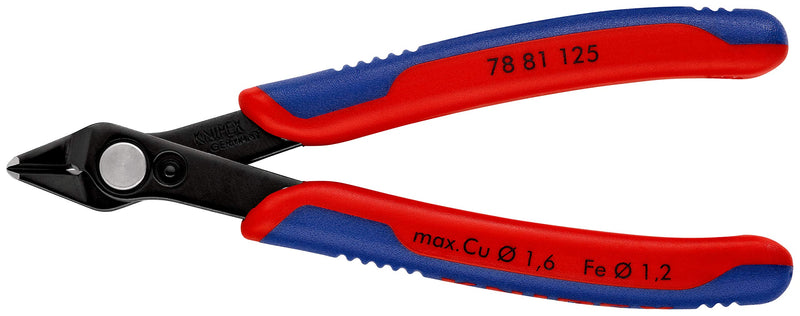 78 81 125 SB Electronics Cutter "Super-Knips" 4, 92" with Bevel In Blister Packaging Multi-colour Burnished with very small facet