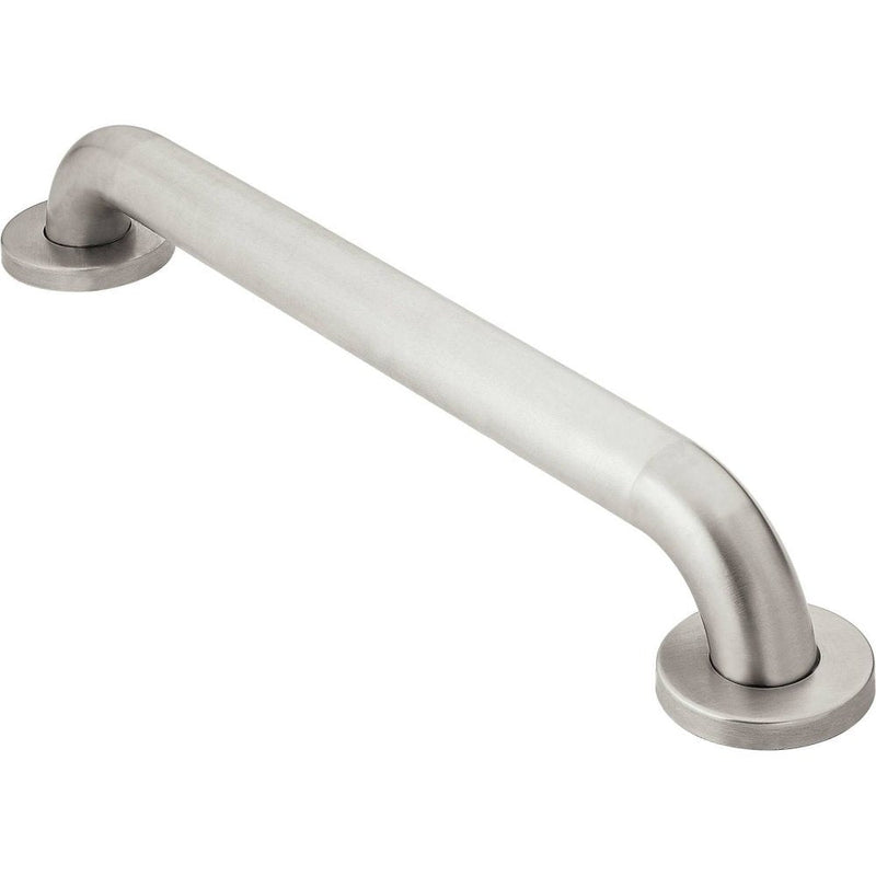 Moen R8912P Bathroom Safety 12-Inch Stainless Steel Bathroom Grab Bar with Concealed Screws, Stainless 12 Inch