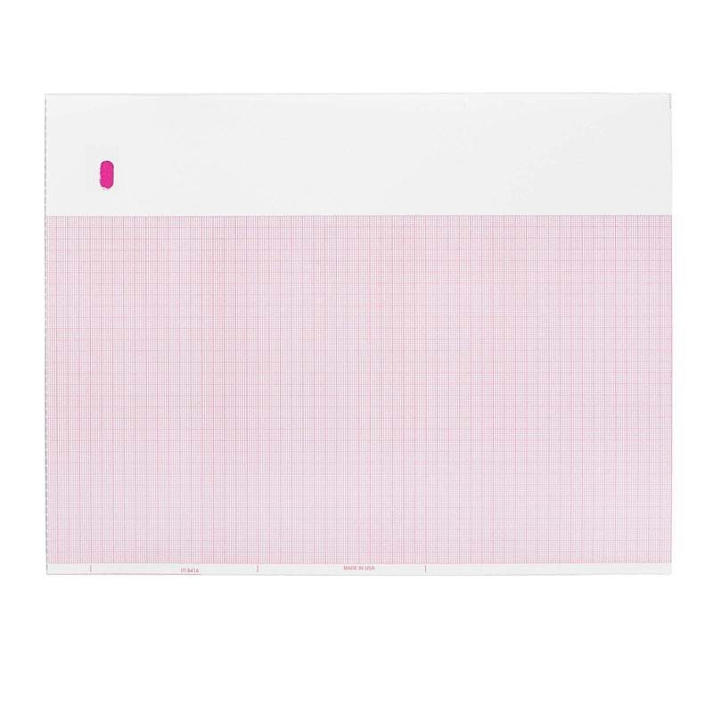 GE Mac 1200 Chart Paper, Red Grid, 8.5 x 11 Inch