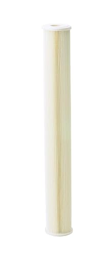 Pentair Pentek ECP5-20 Sediment Water Filter, 20-Inch, Whole House Pleated Cellulose Polyester Replacement Cartridge, 20" x 2.5", White End-Cap, 5 Micron 5 Micron - White