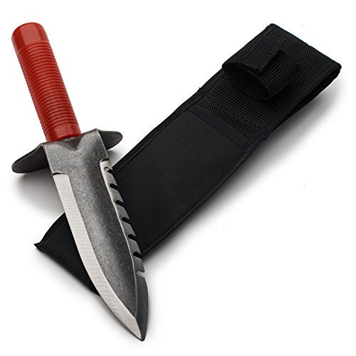Kings County Tools 12-Inch Gardener's Digging Knife | 7-Inch Long Curved Alloy Steel Blade with Serrated Edge | Cut Roots and Vines | Made in the USA
