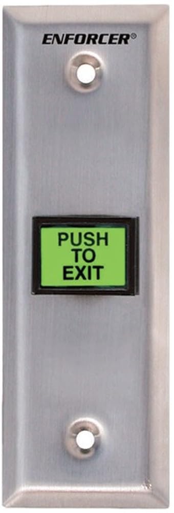 Seco-Larm Enforcer Slimline Push-to-Exit Plate, Illuminated (SD-7103GC-PEQ) Pack of 1