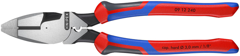 Knipex 09 12 240 SBA 9.5-Inch Ultra-High Leverage Lineman's Pliers with Fish Tape Puller and Crimper Comfort Grip