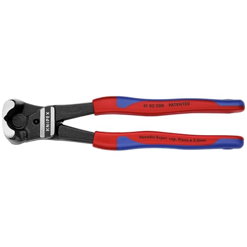 KNIPEX - 61 02 200 Tools - High Leverage Bolt End Cutting Nippers, Multi-Component (6102200) Pliers