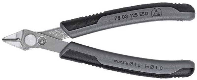 KNIPEX Tools 78 03 125 ESD Electronic Super-Knips, 5-Inch 5-Inch without Lead Catcher
