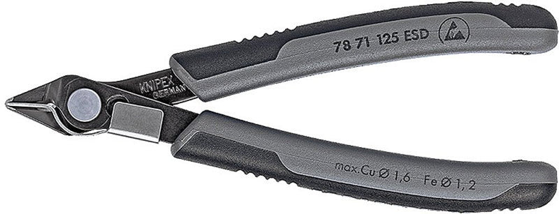 KNIPEX 78 71 125 ESD Electronic Super-Knips Comfort Grip, 5-Inch with Lead Catcher