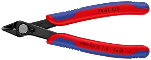 KNIPEX Tools - Electronics Super-Knips, Multi-Component (7861125SBA) Multi Color Burnished, suitable for fibre optic cables