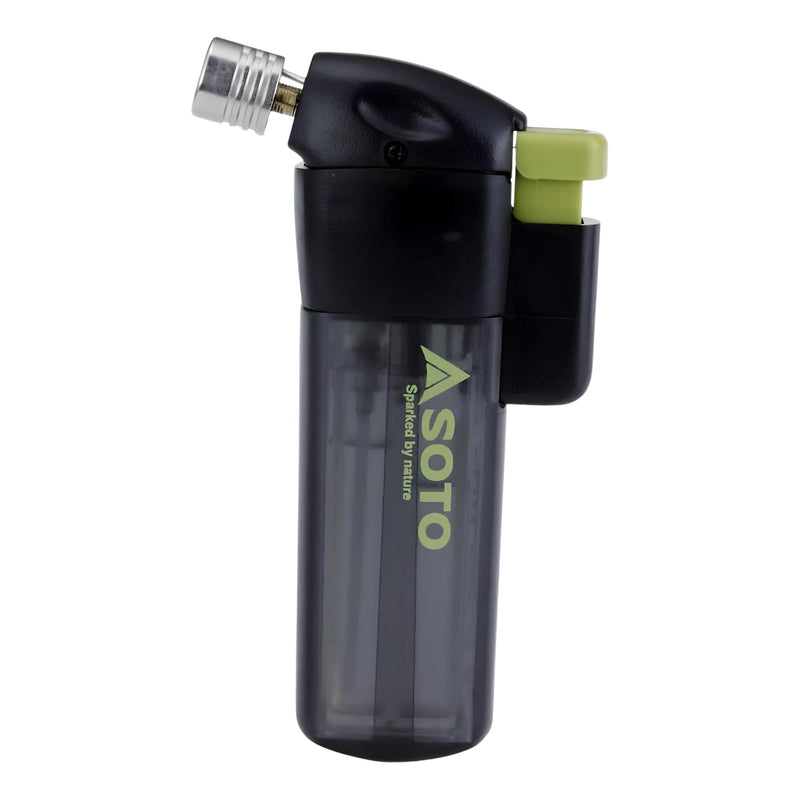 SOTO Butane Torch Lighter, Compact Windproof Pocket Lighter, Refillable, Adjustable Flame, Durable and Portable for Camping, Hiking, BBQs, and DIY Projects. Shipped Empty.