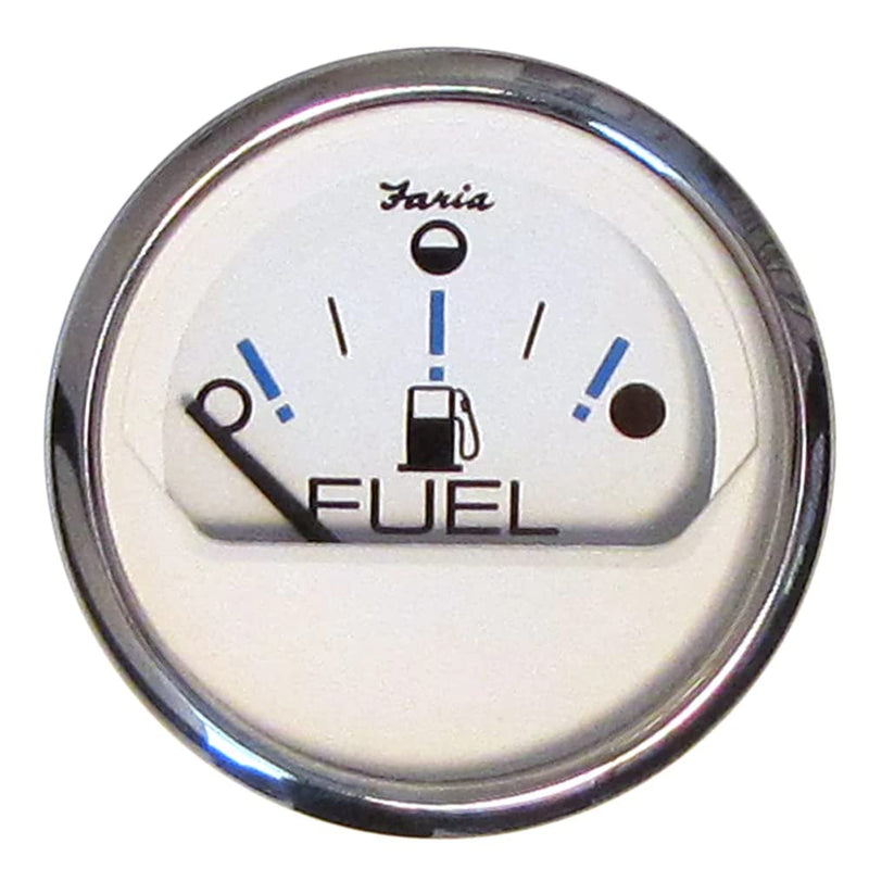  [AUSTRALIA] - Faria Beede Instruments Faria 13818 Chesapeake Fuel Level Gauge - White SS, 2"