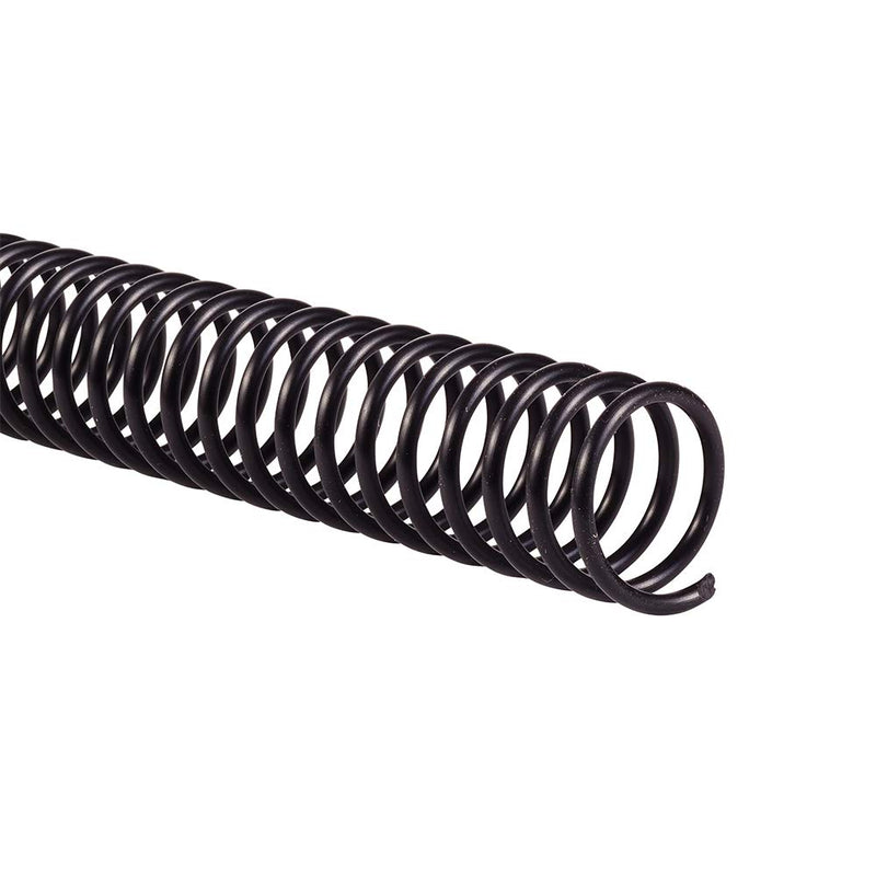 GBC Binding Spines/Spirals/Coils, 18mm, 140 Sheet Capacity, 4:1 Pitch, Color Coil, Black, 100 Pack (9665080) 18mm/140 Sheet Capacity