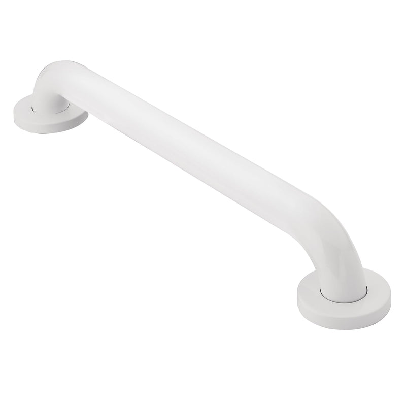 Moen R8912W Bathroom Safety 12-Inch Stainless Steel Bathroom Grab Bar with Concealed Screws, Glacier White