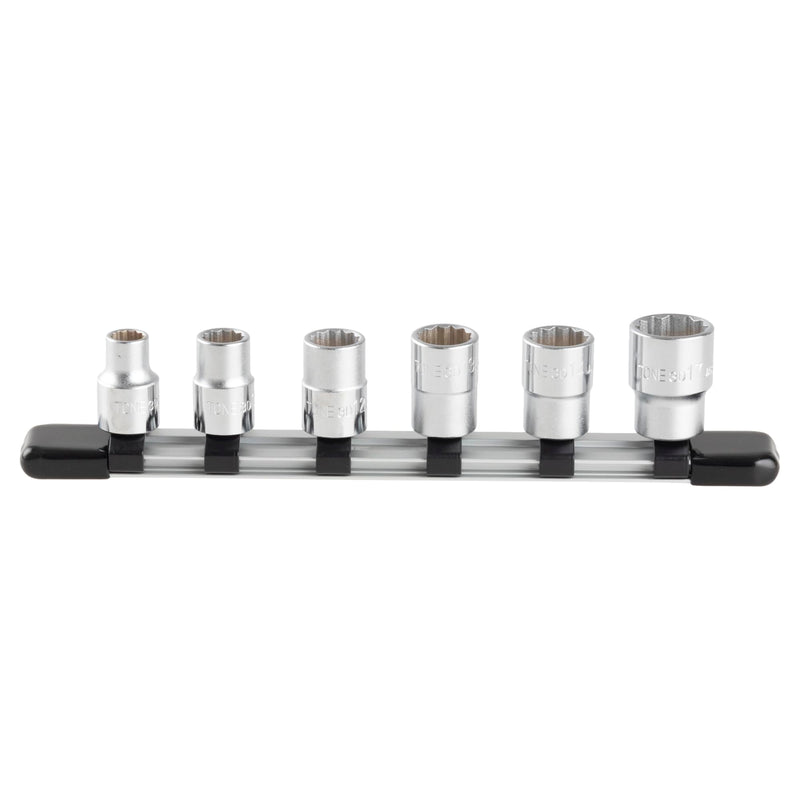 TONE Socket Set 12-Point with Socket Holder HD306 3/8" Inch Drive 6-Piece HD306: Contents: 6 pieces