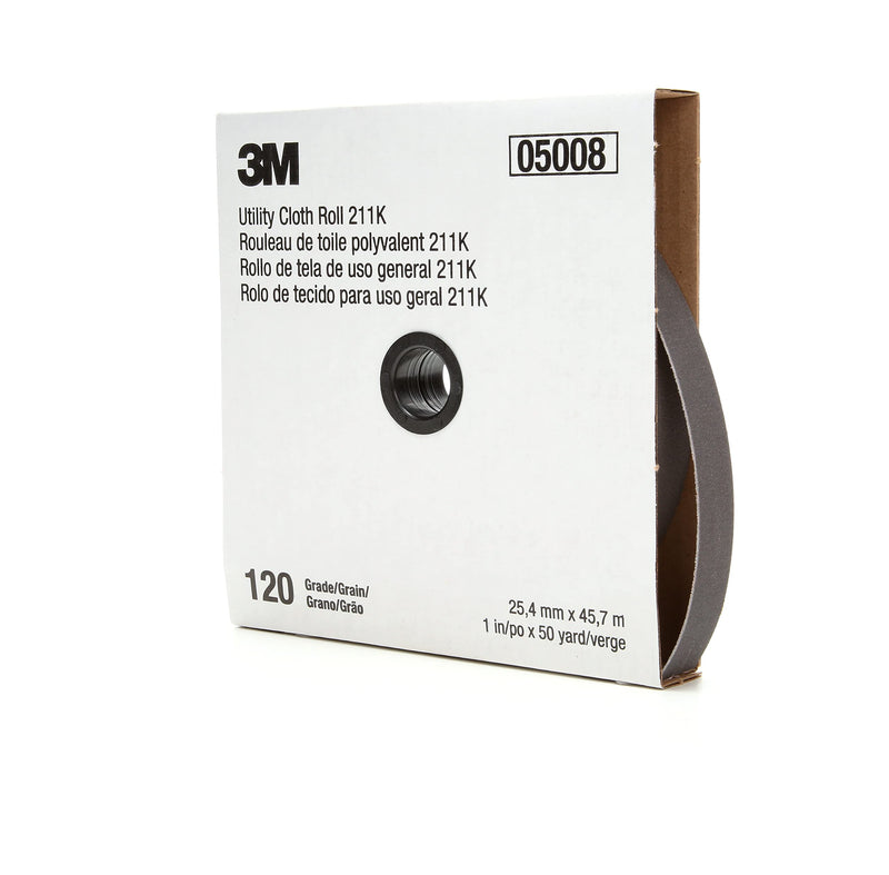 3M Utility Cloth Roll 211K, 320 J-Weight, 1 in x 50 yd, ASO, Full-Flex Length/Width - 50 yds x 1 in