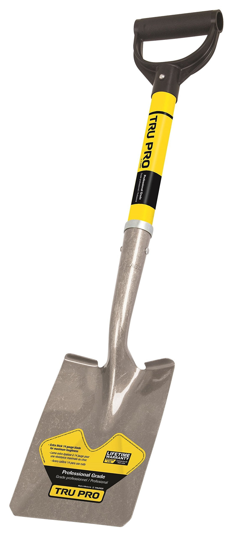 Truper 31206 Tru Pro Short D-Handle Square Point Shovel, 19-Inch Fiberglass, 20-Inch Tru Pro - Square Point