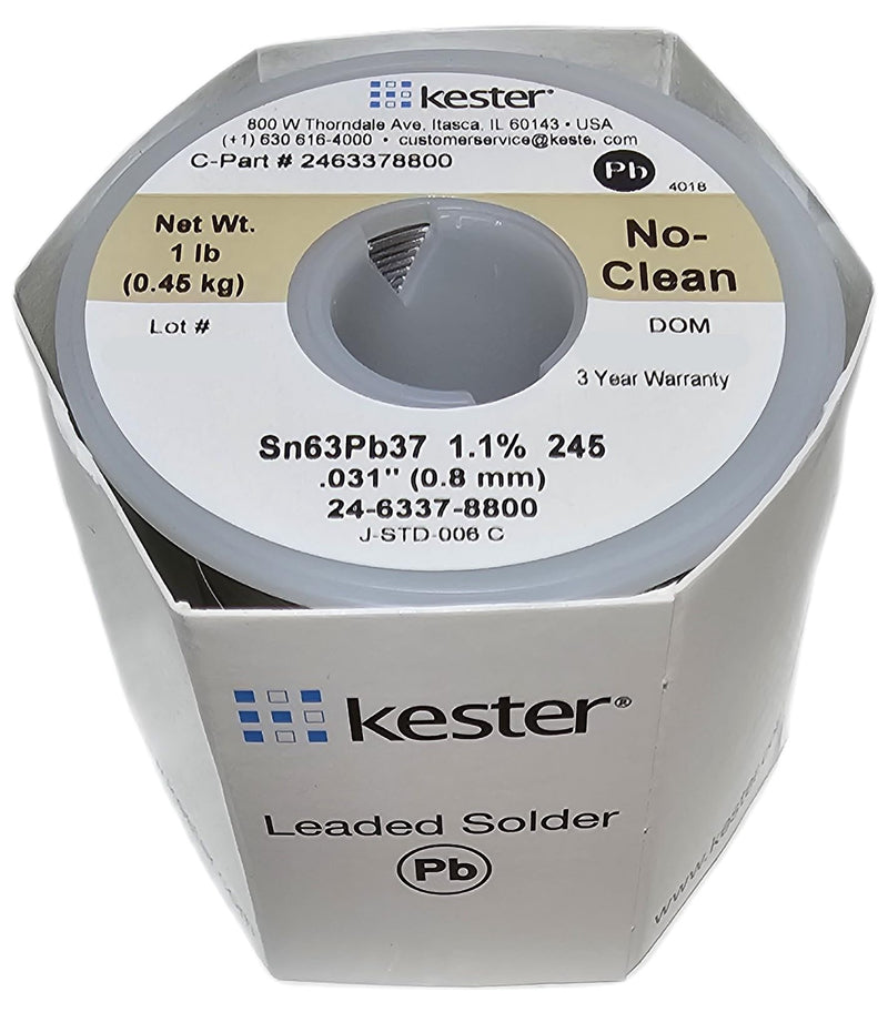 Kester Solder - 245 No-Clean Flux Solder,.031",1lb. Spool