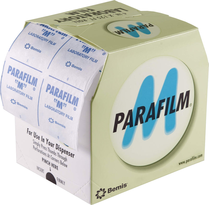 Parafilm M All Purpose Laboratory Film, 4 Inch Width x 125 Foot Roll Length, Semi-Transparent, Moisture Proof, Non-Toxic, 200% Stretch Ability 135mm Height