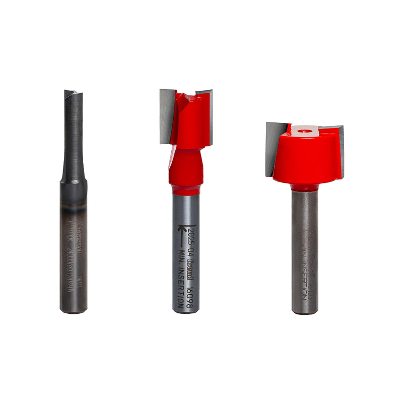 Freud 89-660: 3 Piece Undersized Plywood Bit Set (1/4" Shank)