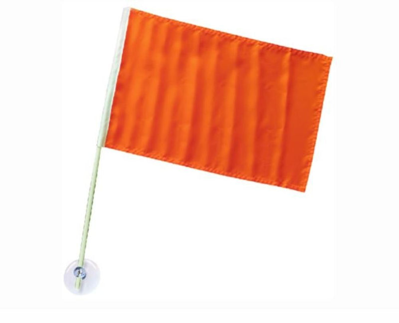 Seachoice Heavy-Duty Marine-Grade Nylon Orange Ski Flag w/ 24-in. Pole, 12 in. X 18 in.