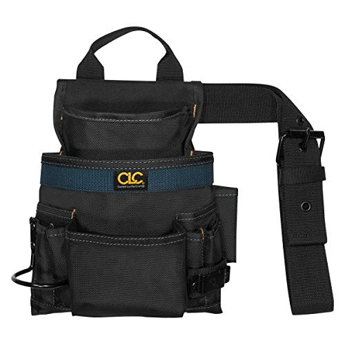 CLC Custom Leathercraft 2823 Ballistic Nail and Tool Bag, 10-Pocket , Black , Medium