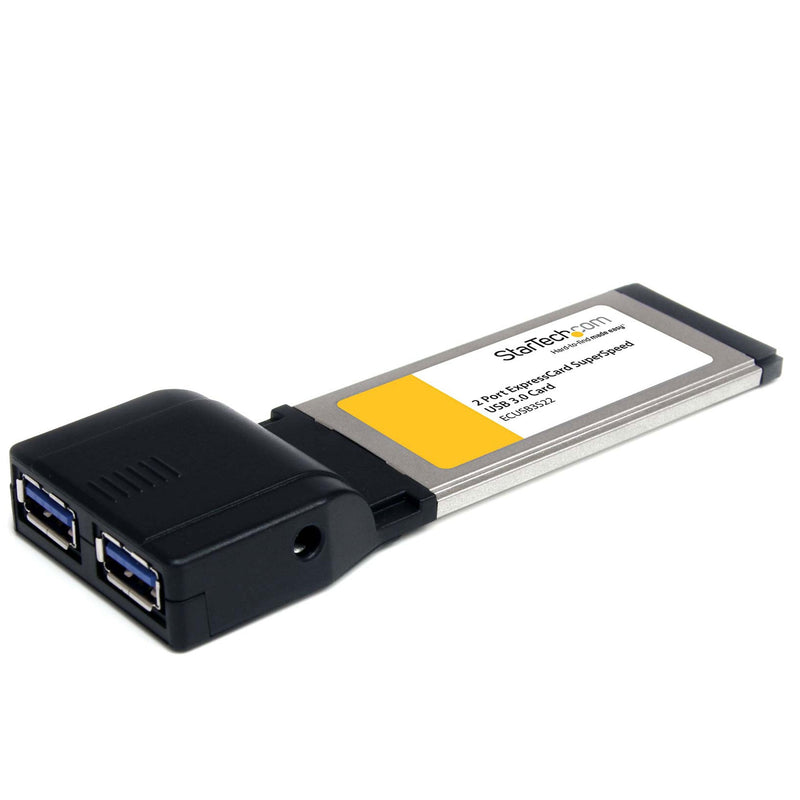 StarTech.com 2 Port ExpressCard SuperSpeed USB 3.0 Card Adapter with UASP - USB 3.0 Controller - USB 3.0 ExpressCard - 5Gbps - USB 3.0 Adapter, TAA (ECUSB3S22) Standard Mount
