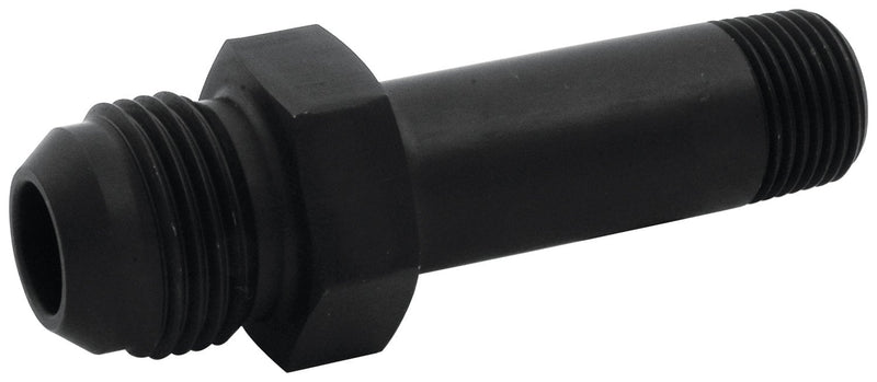Allstar Performance ALL90048 Black Anodized Aluminum 3" Length 10AN Male to 3/8 NPT Male Oil Inlet Fitting