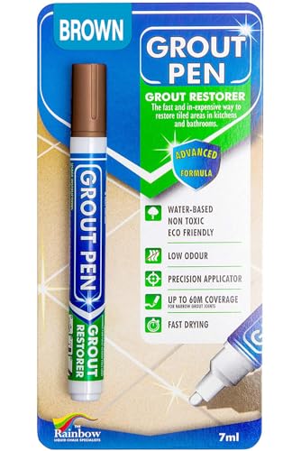 Grout Pen Brown Tile Grout Paint Marker Restorer - Narrow 5mm Tip (7mL) Narrow Tip