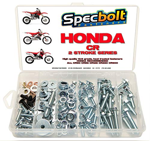 120pc Specbolt Fasteners Brand Bolt Kit fits: Honda CR Two Stroke Bolt Kit for Maintenance & Restoration of MX Dirtbike OEM Spec Fastener CR80 CR85 CR125 CR250 CR500