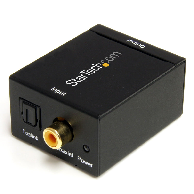 StarTech.com SPDIF Digital Coaxial or Toslink Optical to Stereo RCA Audio Converter - Digital Audio Adapter (SPDIF2AA),Black Toslink/Digital Coax to RCA Stereo Audio