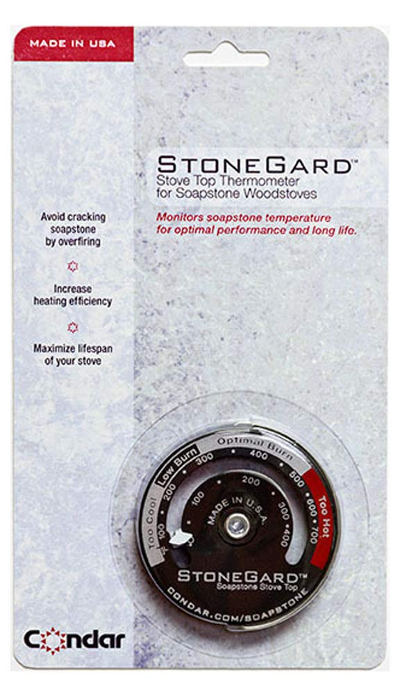 StoneGard Stove Top Thermometer (3-26) for Soapstone Wood Stoves. Monitors Soapstone Temperature for Optimal Performance and Long Life.