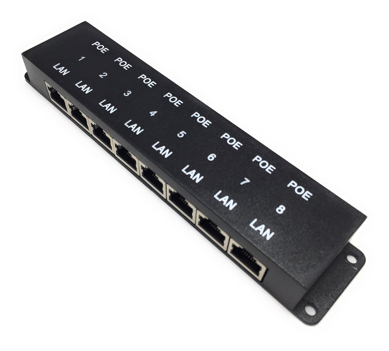 PoE Texas 8 Port PoE Injector - 8 Port PoE Adapter - Add Power Over Ethernet for Passive Devices - 10/100 Data Rate for PTZ, IP Camera Video Security System, VoIP Phone, WiFi Access Point (POE-8-ENC) WS-POE-8-ENC