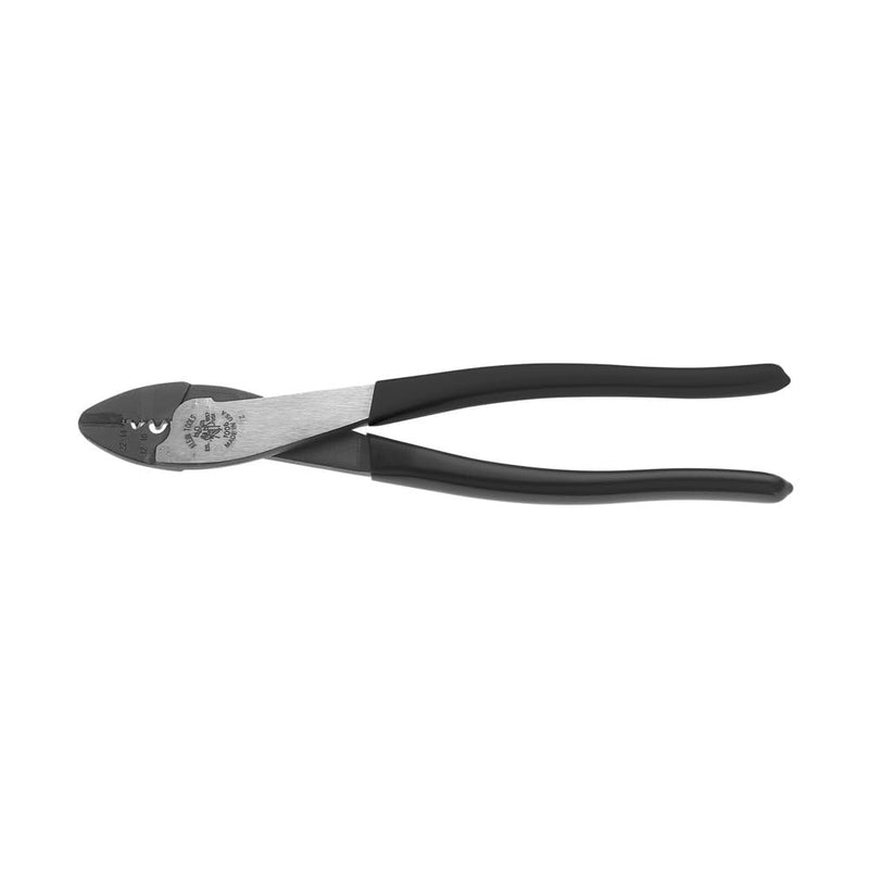 Klein Tools 1006 Cutting / Crimping Tool, Made in USA, Crimps 10 to 22 AWG Solderless Terminals and Connectors, with Wire Cutter in Tapered Nose Crimping Pliers