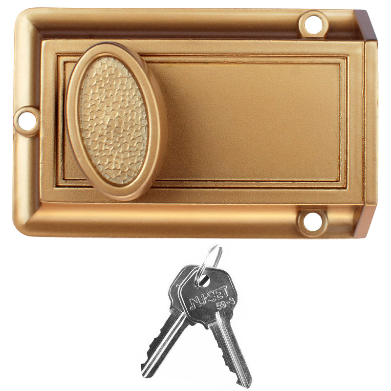 NU-Set Lock | Night Safety Deadbolt Lock | 5 Pin Keyed Cylinder for Added Door Security | Home Improvement & Door Hardware (Bronze) Bronze Single pack