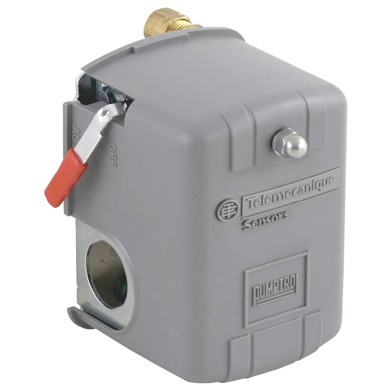 Square D by Schneider Electric 9013FHG44J59M1X Air-Compressor Pressure Switch, 175 Psi Set Off, 40 Psi Fixed Differential, 4-Way Flange, 2-Way Release Valve, Auto/Off Cut-Out Lever
