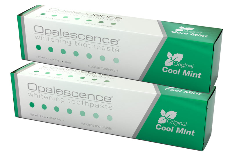 Opalescence Teeth Whitening Toothpaste (Pack of 2) - Cool Mint Original Formula - Oral Care, Gluten-Free - 4.7 Ounce Made by Ultradent.- TP-5166-2 Opalescence 4.7 Ounce (Pack of 2)