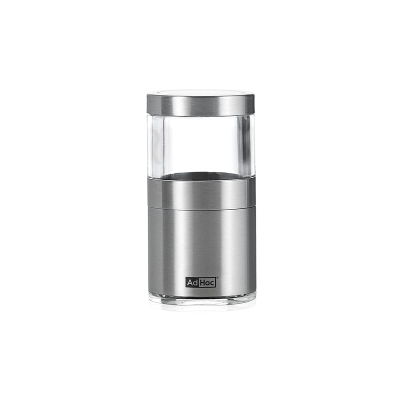 AdHoc Voyage Spice Mill - Stainless Steel Spice & Herbs Gadget - Easy Clean Herb & Spice Mill - Unique & Refillable Mill for Seasoning - Aroma-Tight Gadget for Spices
