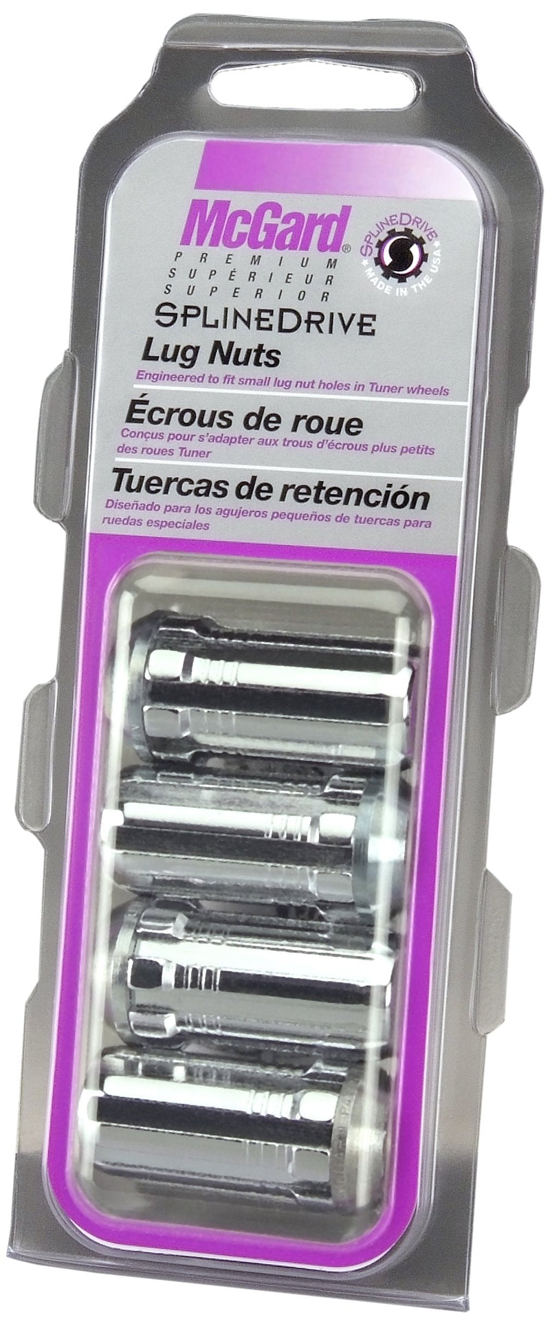 McGard 65315 Chrome Cone Seat Spline Drive Lug Nut (M14 x 1.5 Thread Size) Set of 4