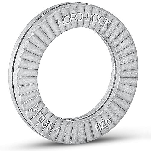 Wedge Locking Washer, Carbon Steel, Zinc Flake Coated, M8 (5/16"), 20 Pack