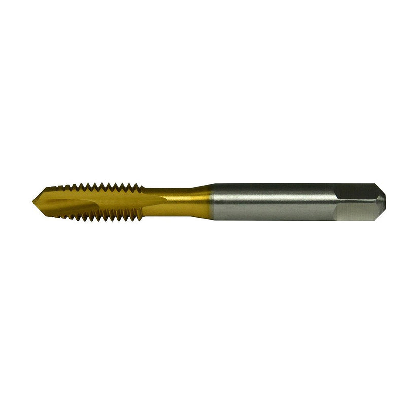 Vermont Tap & Die TN-3112 High-Speed Steel Ground Thread Spiral Point Tap, TiN Coated, Round With Flats, Plug Chamfer, 1/2"-20 Thread Size, H3 Pitch Diameter, 3 Flutes 1/2" - 20 Unf