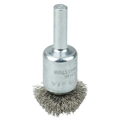 Weiler 10043 1" Circular Flared Crimped Wire End Brush.008 Stainless Steel Fill, Made in the USA 0.008 Wire Size