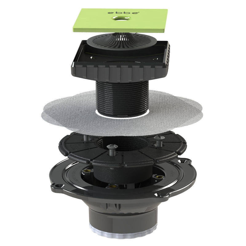 Ebbe E4024 PVC Three Piece Drain Assembly, 2-Inch, Black