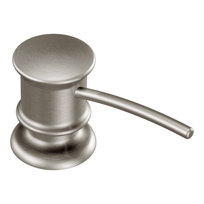  [AUSTRALIA] - Moen Spot Resist Stainless Deck Mounted Kitchen Soap Dispenser with Above the Sink Refillable Bottle for Kitchen Sink, 3944SRS Pack of 1