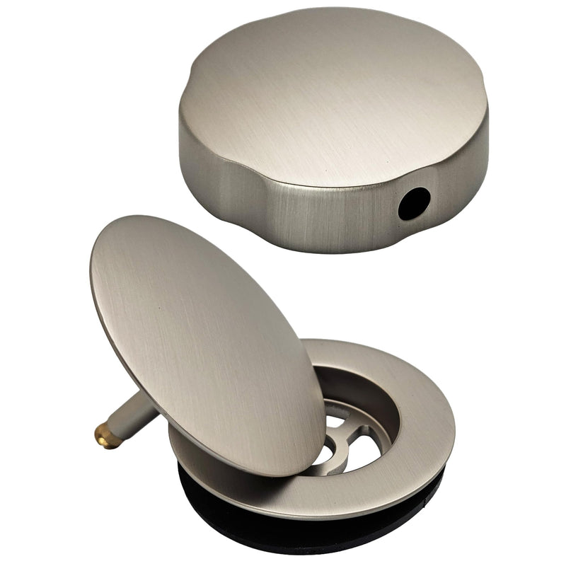 Westbrass D50TE-07 Standard 1-1/2" Replacement Trim for Cable Drive Bath Drain Waste & Overflow Assemblies, Satin Nickel 1-Pack
