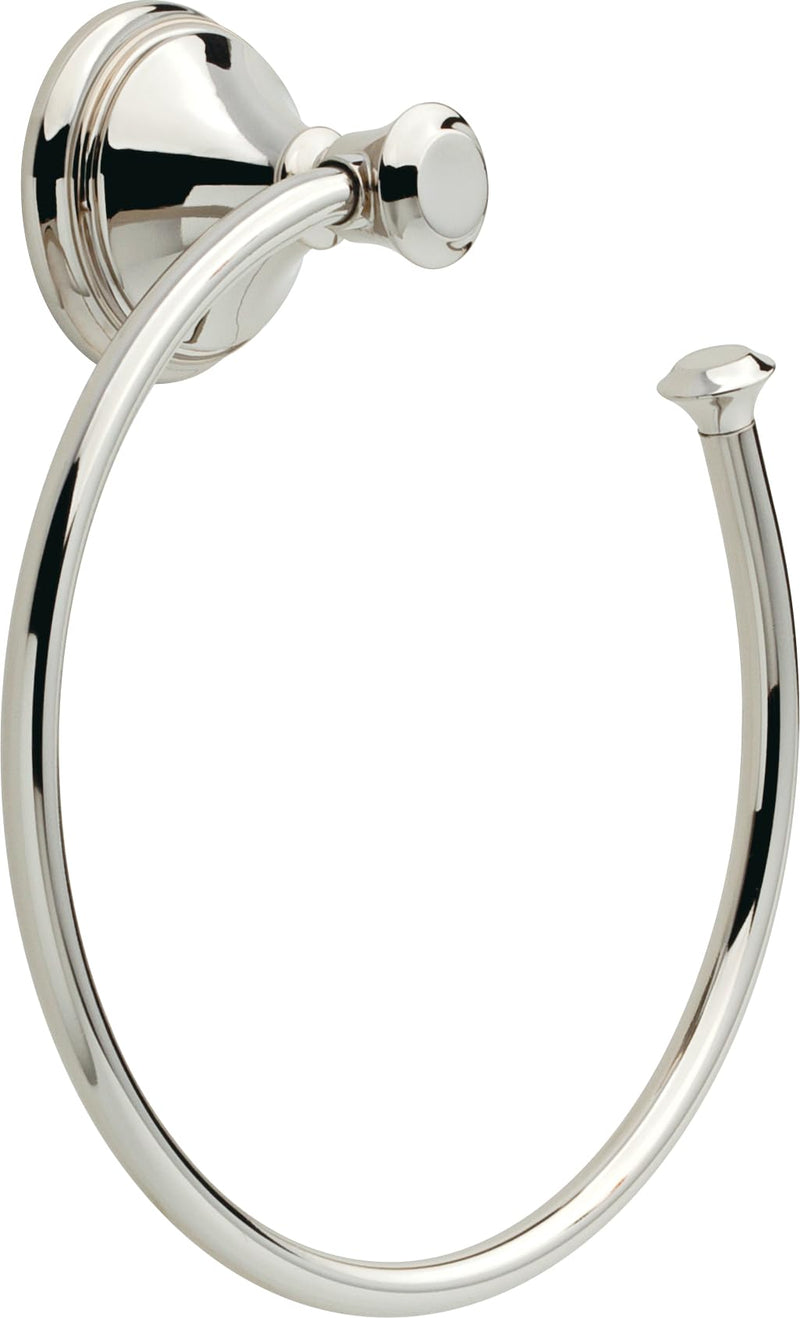 Delta Hand Towel Holder | Square Polished Nickel Ring for Hanging Towels in Kitchen, Bathroom | Cassidy Accessories 8.38 x 7.4 x 2.6 Inches