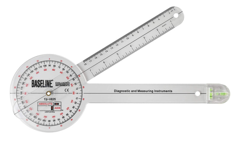 Baseline 12-1025 Absolute Axis 360 Degree Plastic Goniometer, 12" Length
