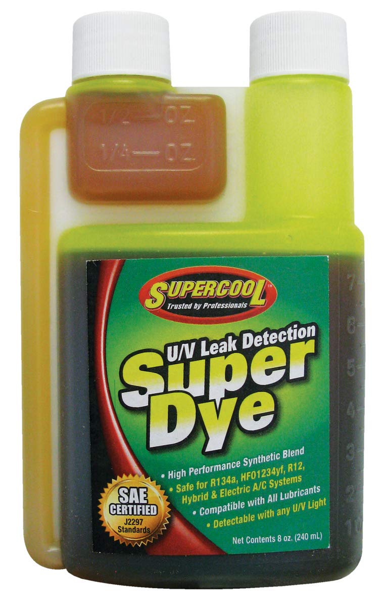 TSI Supercool 22816 Yellow SAE Certified Super Dye, 8 oz (Treats 32-Vehicles - Self Measure Bottle) 8-Ounce Self Measuring Bottle