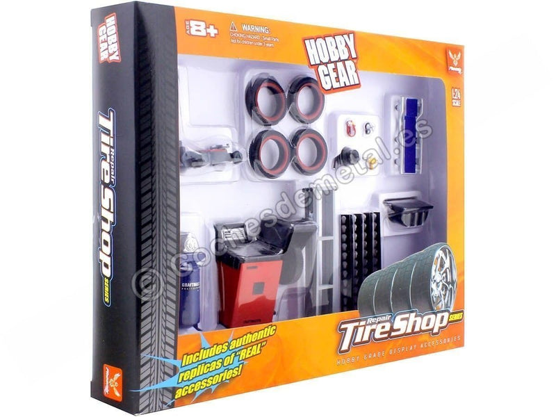 Repair Tire Shop Accessories Tool Set for 1/24 Scale Models by Phoenix Toys