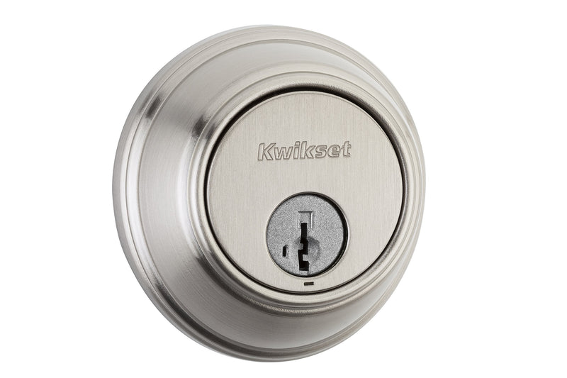 Kwikset 816 Key Control Deadbolt Lock, Round Satin Nickel Exterior Keyed Front Entry Door, Pick Resistant SmartKey Rekey Security, Single Cylinder Dead Bolt, with Microban Protection (Pack of 1)