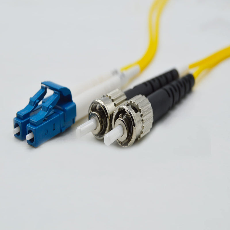 FiberCablesDirect LC-ST OS2 Fiber Patch Cable - 10Gb Duplex 50/125µm Singlemode Corning Glass | 2M (6.56ft) | Bulk Networking, Data Centers, Telecom, Enterprise Applications LC ST