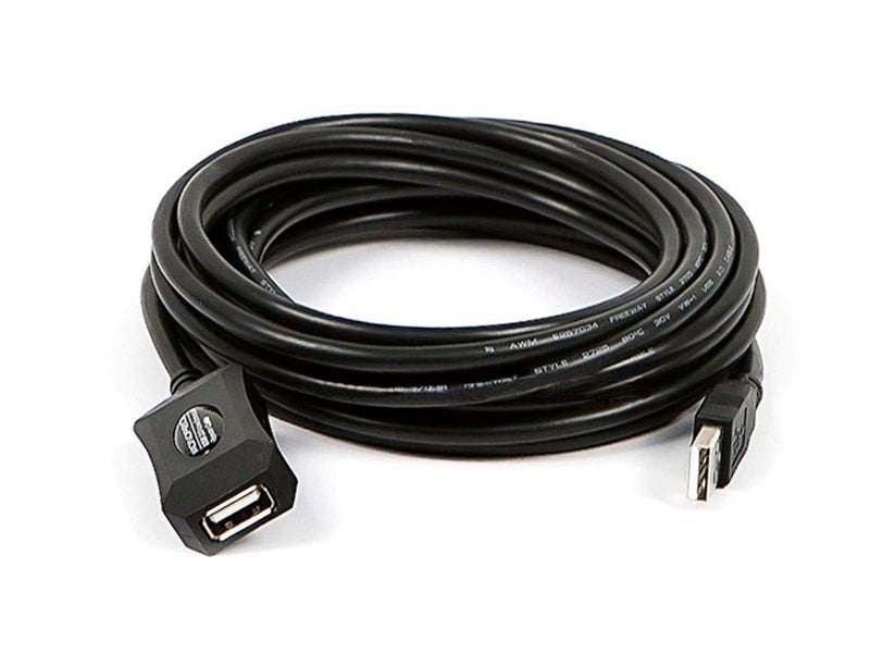 Monoprice USB 2.0 Male to Female Active Extension/Repeater Cable - Use with PlayStation, Xbox, Kinenct, Oculus VR, Card Reader, Hard Drive, Keyboard, Printer, Camera, 20/28AWG, 16 feet, Black