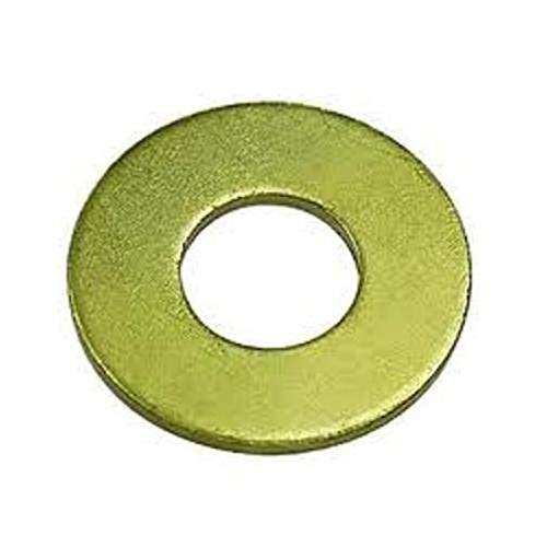 Small Parts Steel Flat Washer, Zinc Yellow Chromate Plated Finish, Grade 8, ASME B18.22.1, 7/16" Screw Size, 1/2" ID, 1-1/4" OD, 0.065" Thick (Pack of 50)